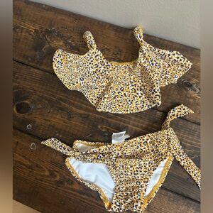 Seafolly Yellow Leopard Print Bikini Set size 2t